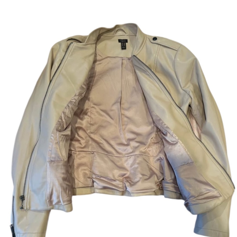 G.I.L.I. Cream Leather Jacket Casual Style